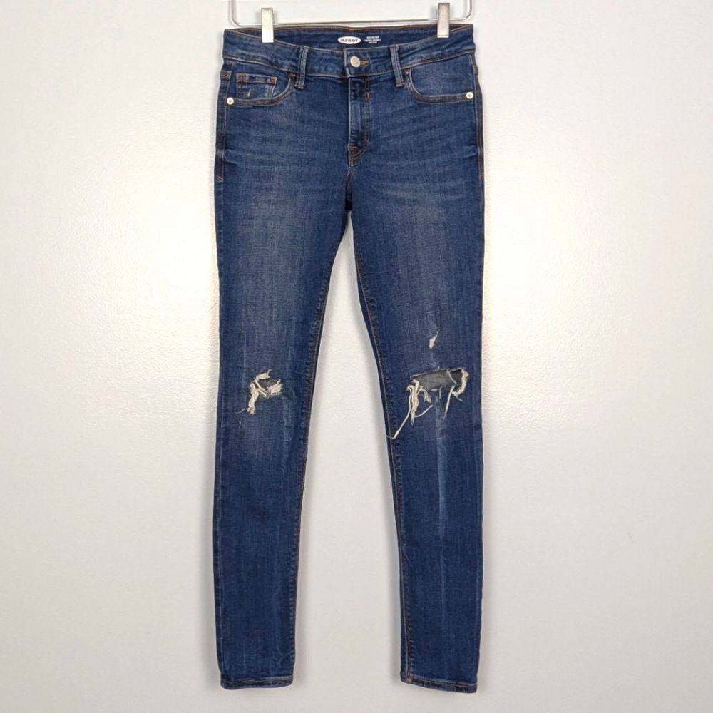 Old Navy Rockstar Super Skinny Mid Rise Distressed Women's Jeans 4